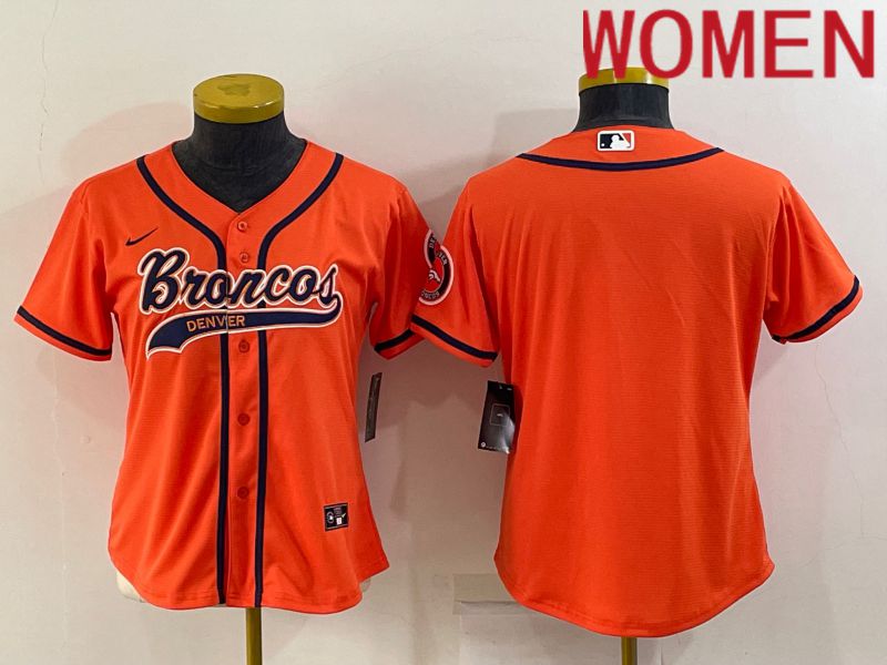 Women Denver Broncos Blank Orange 2022 Nike Co branded NFL Jerseys->women nfl jersey->Women Jersey